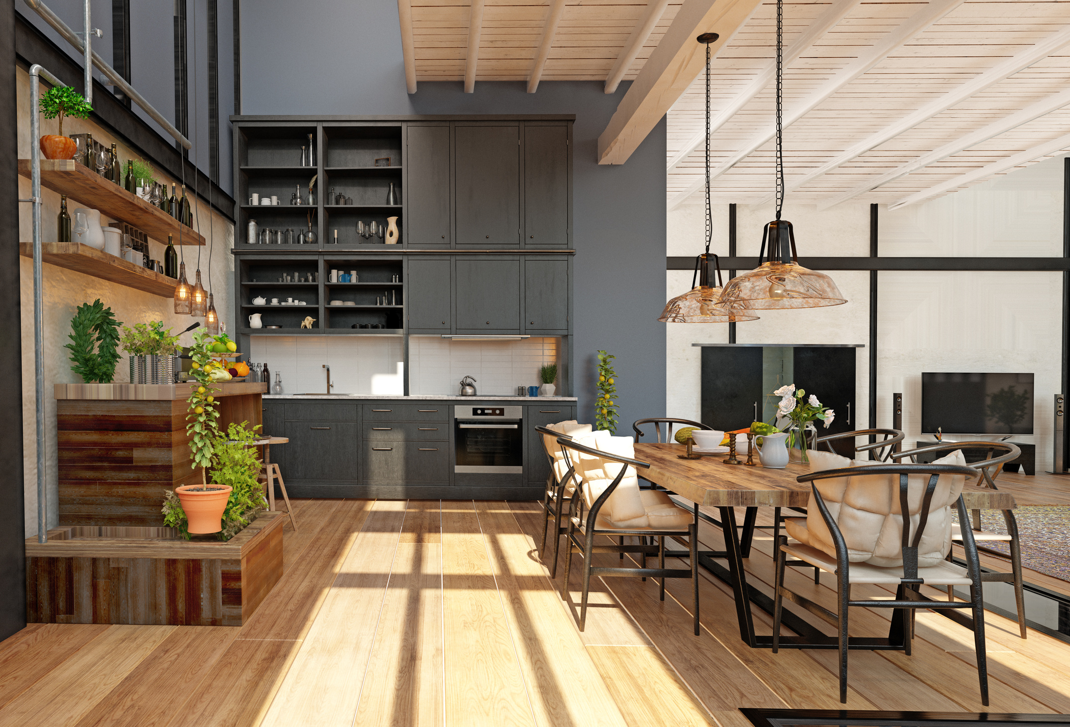 Modern Domestic Kitchen Interior